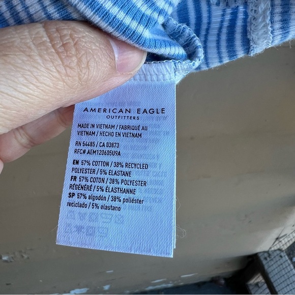 American Eagle Striped Short Sleeve Top - Size L - Classic Preppy - Picture 4 of 6